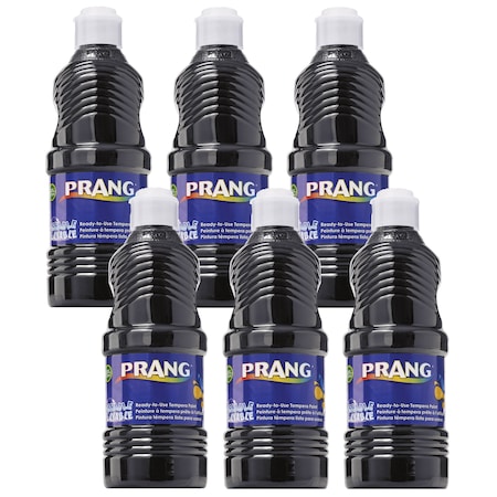 Prang Washable Tempera Paint, Black, 16 oz, 6PK 10709